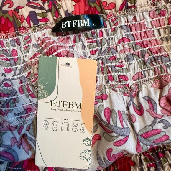 NWT BTFBM Floral High-Low Skirt with Ruffled hem Sz XL - Picture 8 of 11